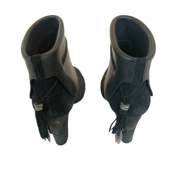 Sigerson Morrison Black Ferg Leather Suede Booties - Picture 4 of 13
